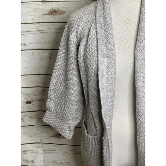 Vince lagenlook wool/cashmere grey chunky textured open cardigan sweater Size XS - Picture 7 of 7